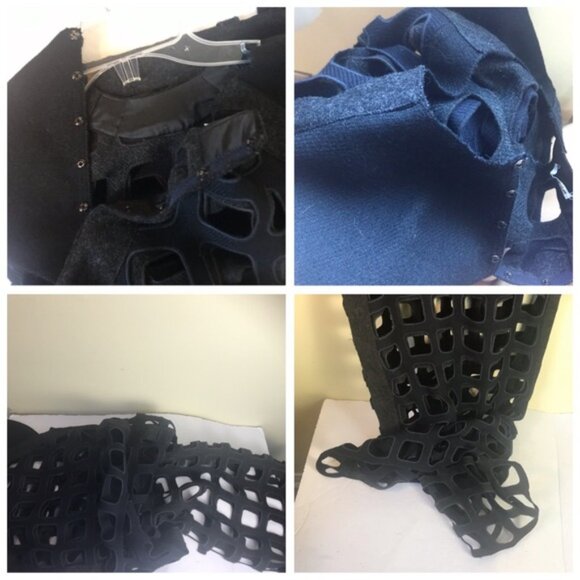 Miu Miu Runway Rare Cut Out Shift Dress Eyelet Embroidered Wool Blend Minimalist - Picture 15 of 16